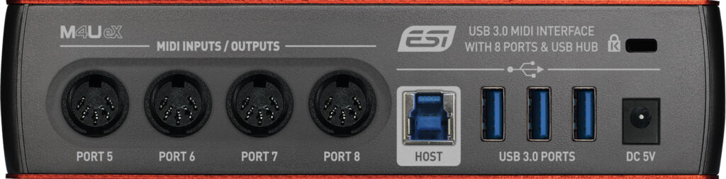 ESI M4U eX MIDI interface back side